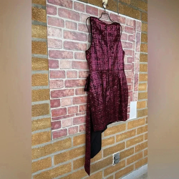 ONE33 SOCIAL FUCHSIA SEQUIN WITH SIDE BOW/SASH EVENING DRESS SZ 12 - Picture 10 of 16